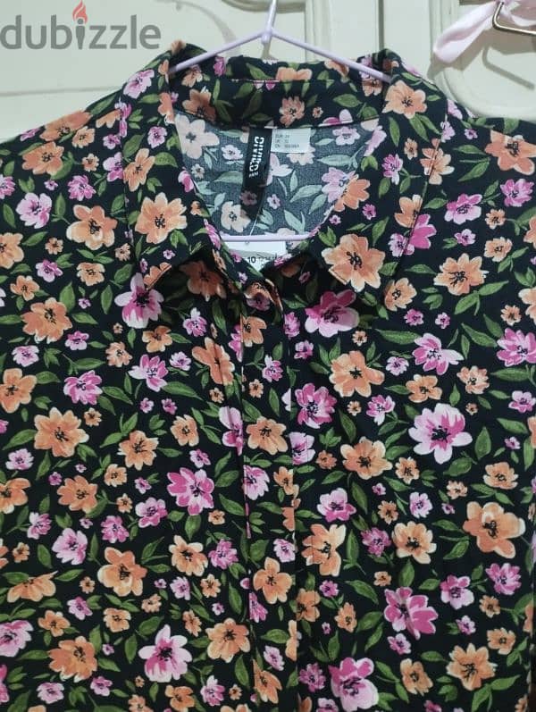 H&M floral shirt dress 3