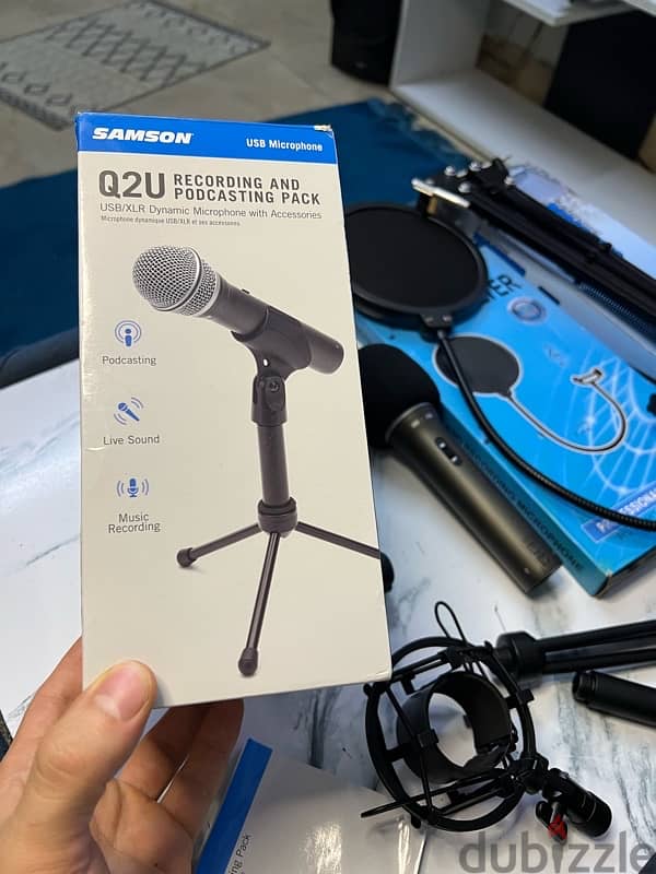 Microphone SAMSON Q2U dynamic جديد   مايك Mic 10