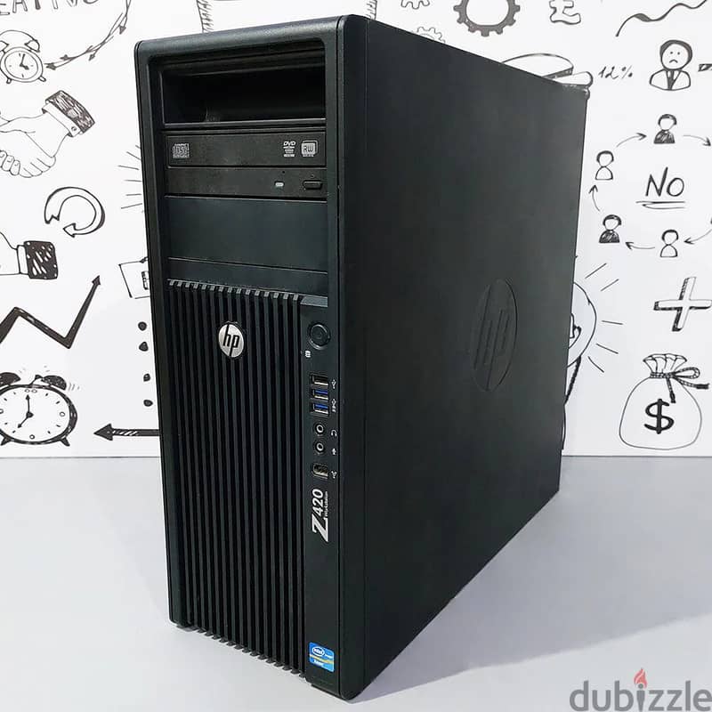 كيسه hp z420 + كارت شاشة 750ti متوافق تمام معا المعالج 0