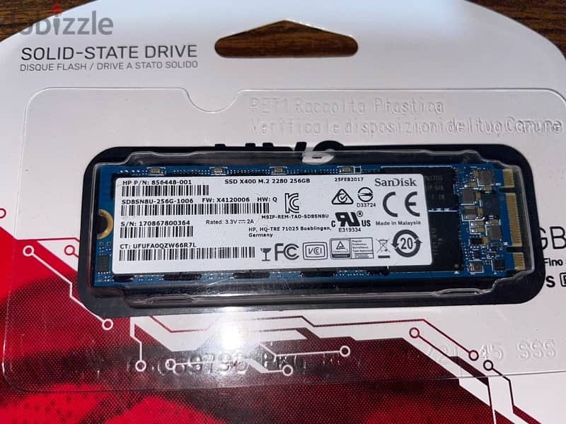 sandisk ssd m. 2 256 gbقابل للتفاوض في حالة الجدية 0