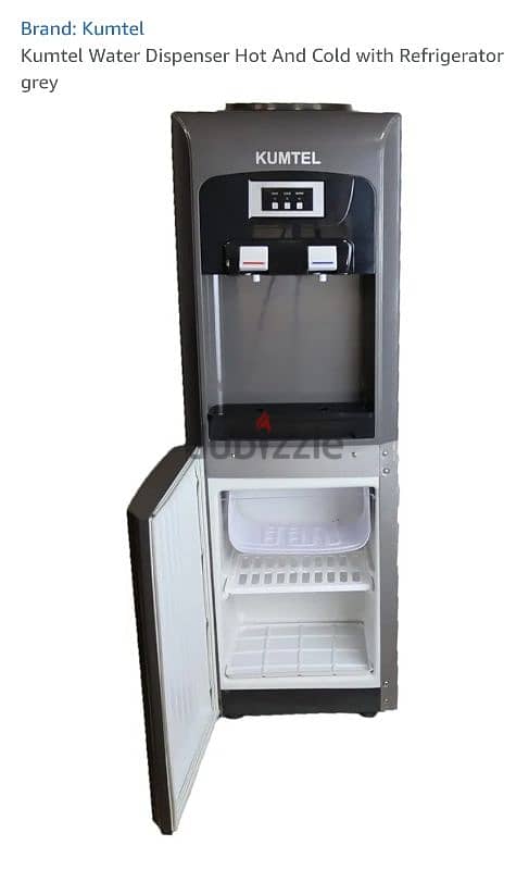 Kumtel Water Dispenser Hot And Cold with Refrigerator grey 6