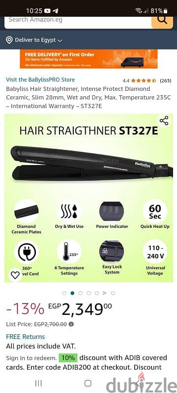 Original Babyliss paris pro diamond ceramic plates 6