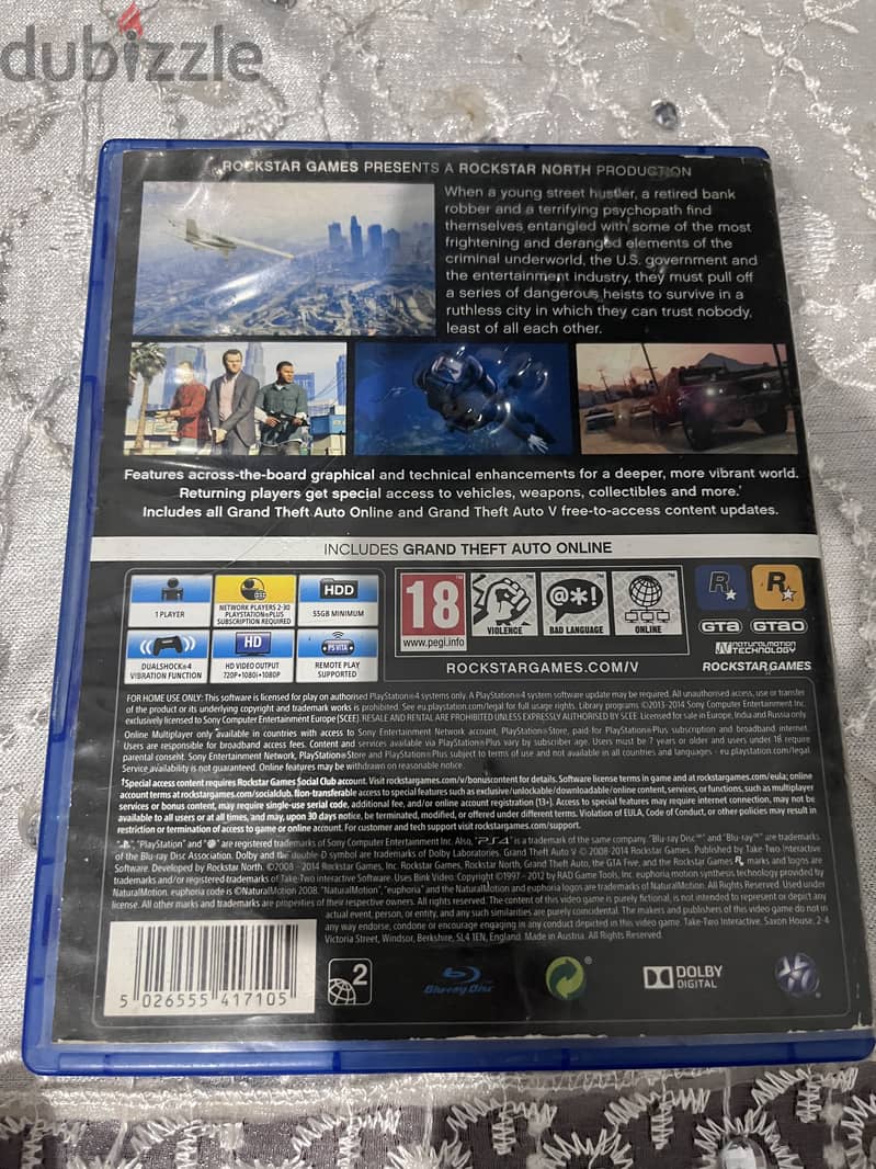 Gta 5 /Gta V ps4 cd اسطوانة بدون خدوش 2