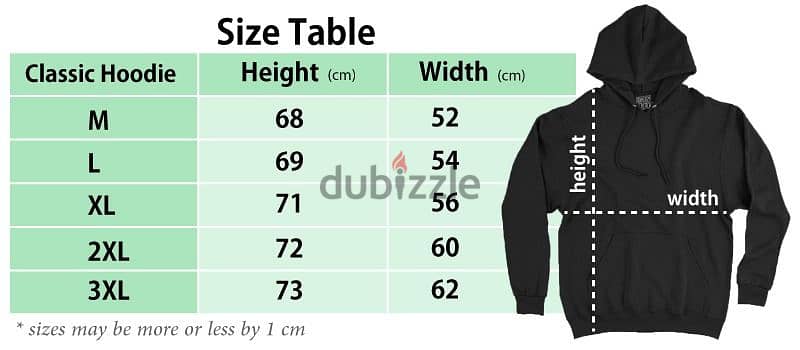 *Please choose your size from above table 1