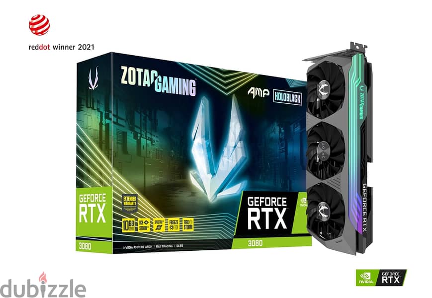 كارت شاشة ZOTAC GAMING GeForce RTX 3080 AMP HOLOBLACK جديد 1