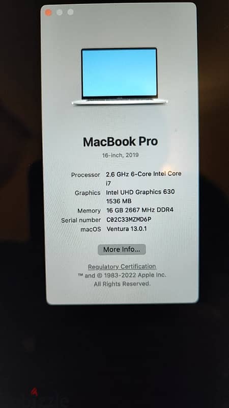 MacBook pro 2019 16" i7 2