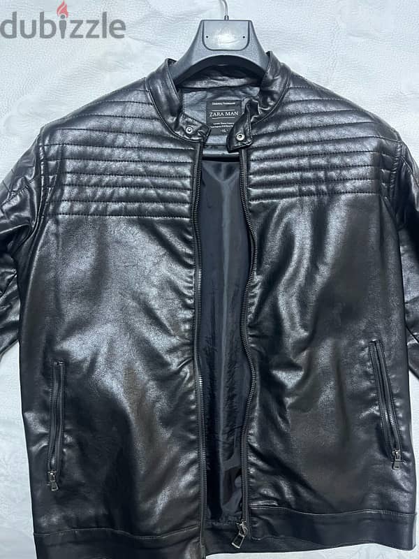 Zara Black leather jacket XL 0