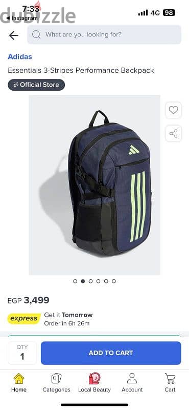 Official Adidas back bag 1