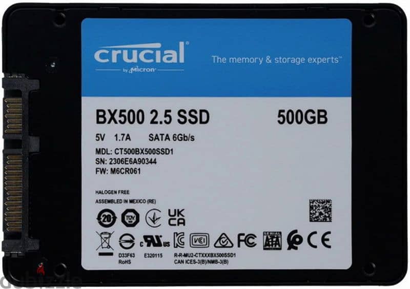 هارد ديسك كروشال 500 جيجا  -  Hard Desk Crucial BX500 SSD 500 Giga 2