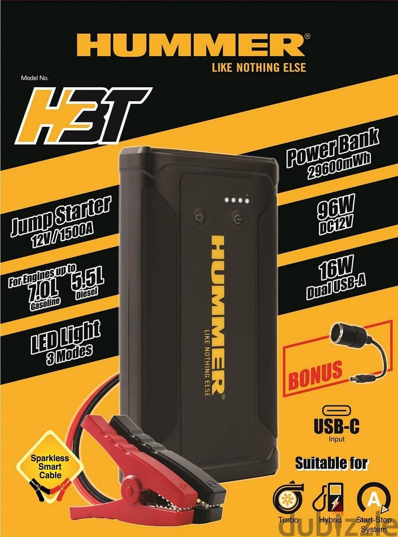 Hummer Car Battery Jump Starter & Power Bank 0