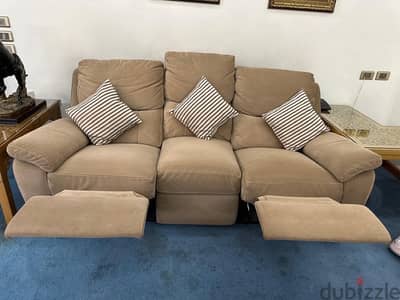 Brown reclining sofa