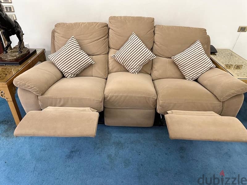 Brown reclining sofa 2