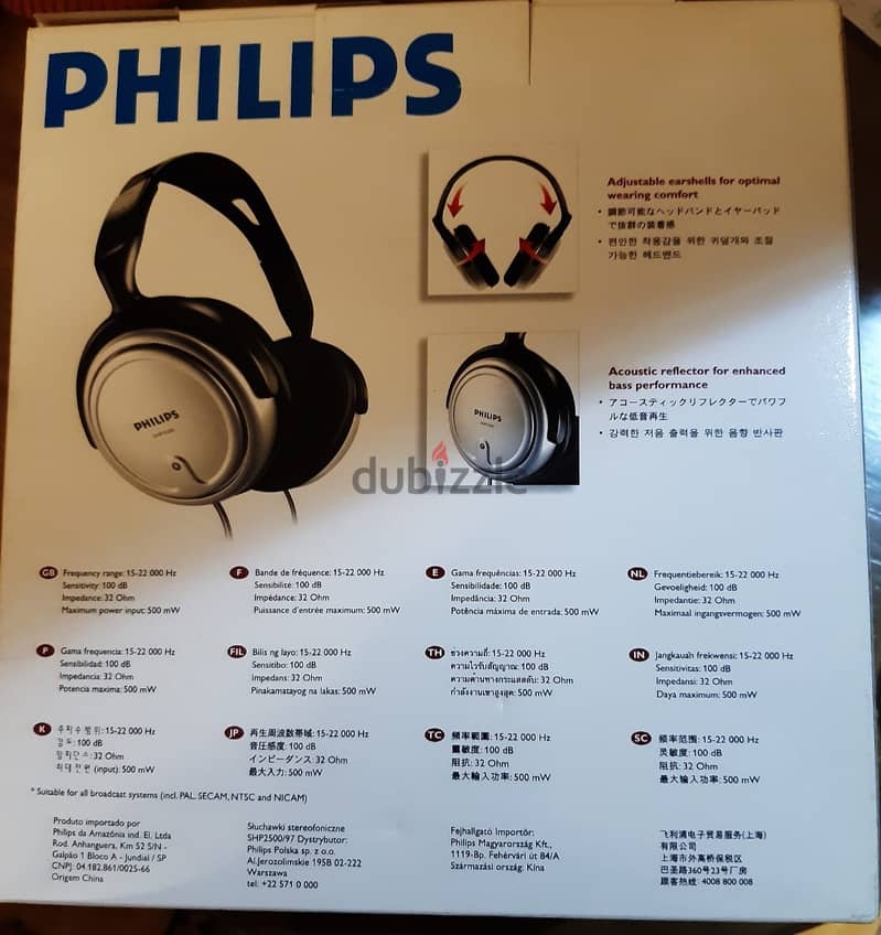 سماعة فيلبس ستريو أصلية جديدة بالعلبة Philips Stereo TV headphone 1