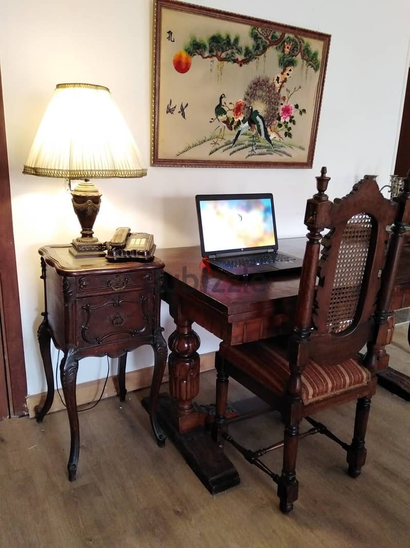 English Gothic oak extendable desk 3