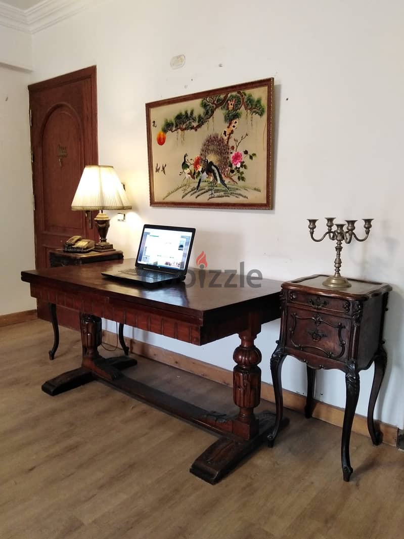 English Gothic oak extendable desk 6