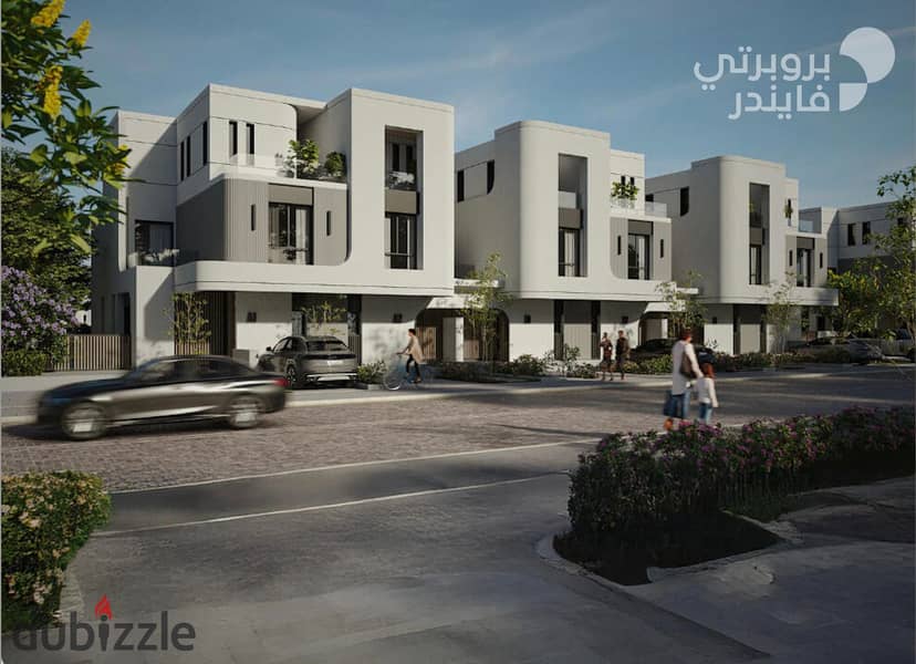 Right, book a 310 sqm townhouse at the lowest price, a villa in Mostakbal City, the first launch of TLD Company, the KuKun project 0