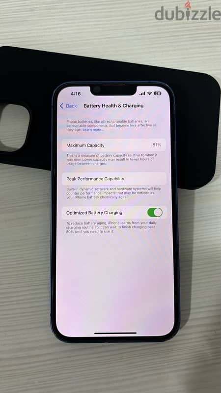 ايفون ١٣  فون ١٣ عادي بطاريه ٨١٪؜ و مساحه ١٢٨ حاله ممتازه iphone 13 10