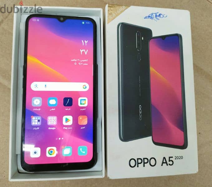 موبايل OPPO a5/2020 شغال بحاله ممتازه جدا جدا معه العلبه فقط 4