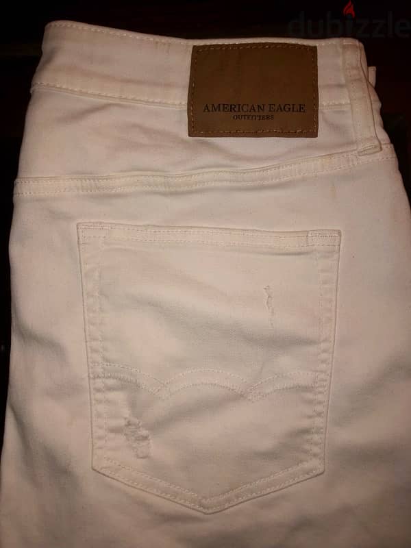 American Eagle Jeans White Cotton Extreme Flex Denim Stretch Skinny 1