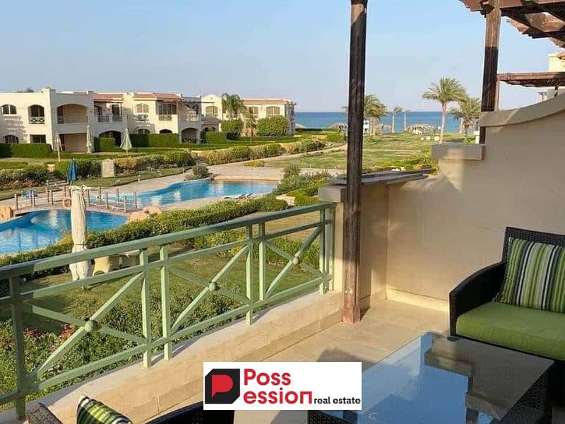 Chalet for sale in Ain Sokhna, La Vista Gardens Village, in installments, fully finished, panoramic view of the sea directly from all rooms, La Vista 0