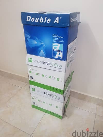 3 كرتونة ورق طباعه 80 جرام  - Double-A and Multi-Office Print Paper