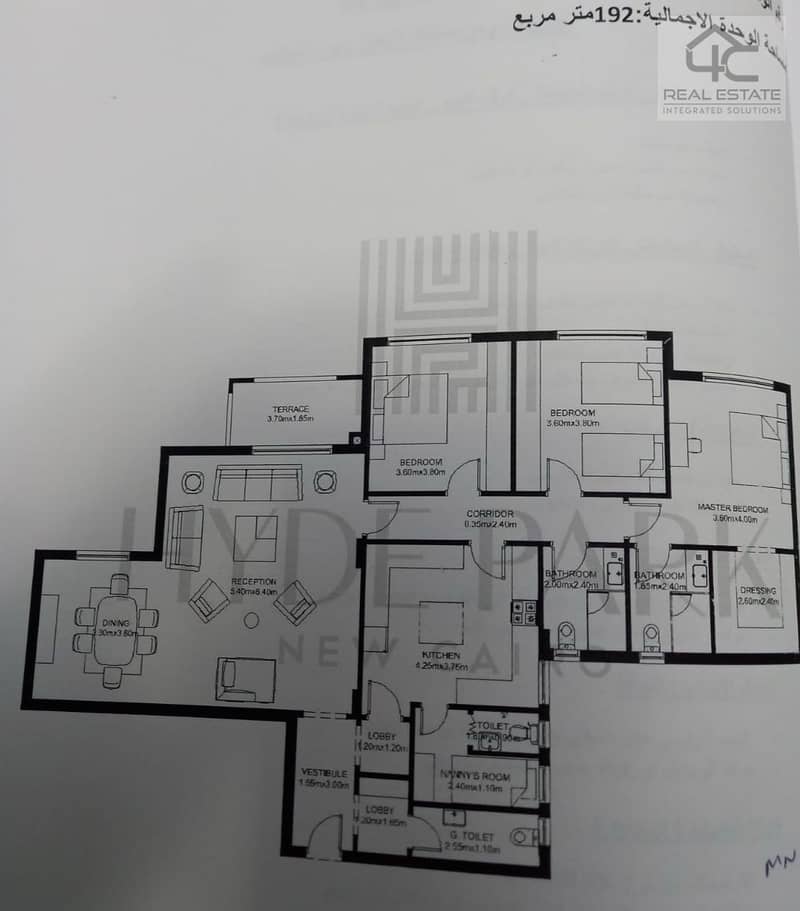 The cheapest price for an  apartment 3-bedrooms fully finished ready to move  in project Hyde Park fifth square for a quick sale 0