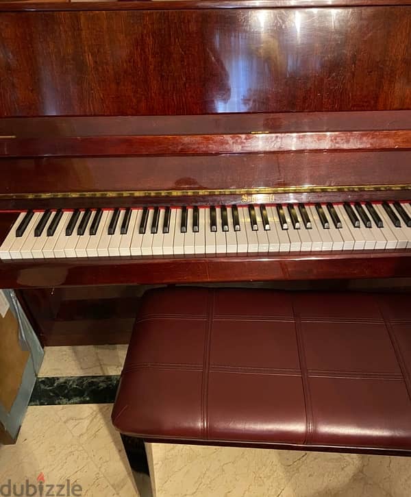 Sagenhaft Polished Cherry Wood Console/Upright Piano with bench 0