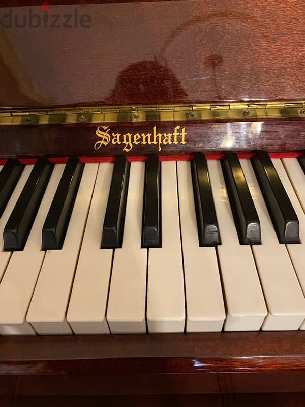 Sagenhaft Polished Cherry Wood Console/Upright Piano with bench 2