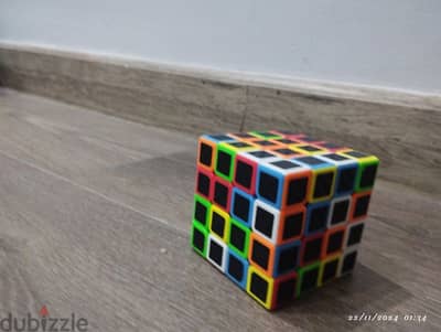 4×4 rubuix cube with black stickers (can be removed)