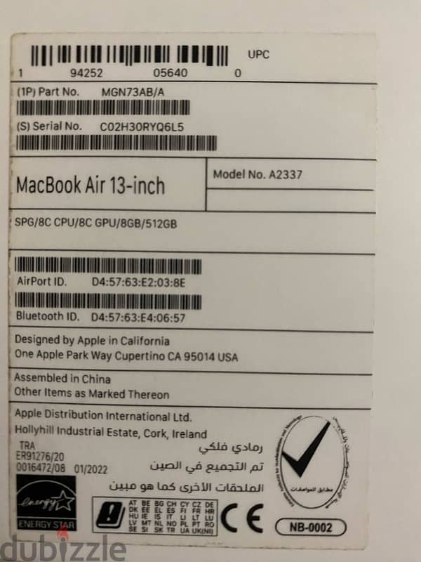 MacBook Air M1 512gb 6