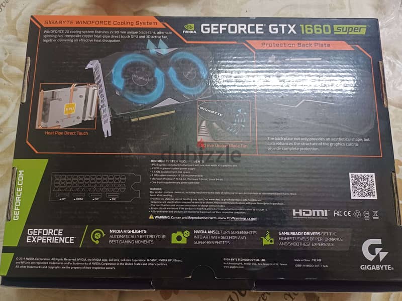 gigabyte nvidia 1660 super 8GB OC 1