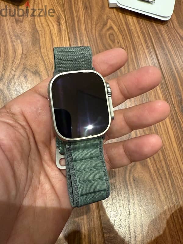 Apple watch ultra 1 with green alpine loop L 3