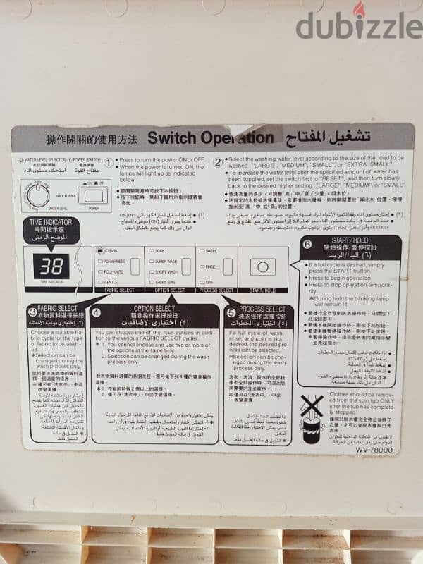 غسالة ملابس National ، ٨ كيلو ، فوق اتوماتيك 2