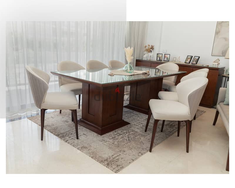 Dining room 8 chairs. سفرة مودرن ٨ كراسى 2