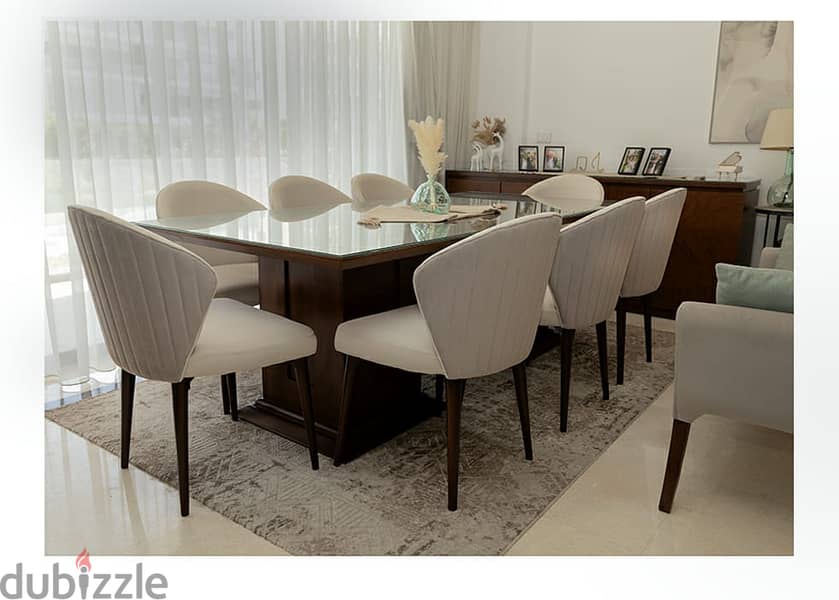 Dining room 8 chairs. سفرة مودرن ٨ كراسى 4