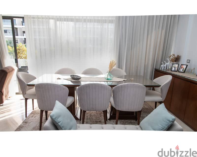 Dining room 8 chairs. سفرة مودرن ٨ كراسى 5