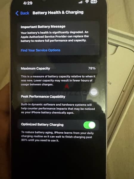 i phone 14 battery health 78% storage 128 6