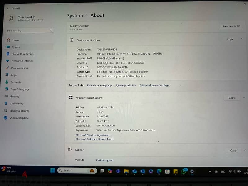 Microsoft surface pro8 i5 8gb 64 bit operating system 0