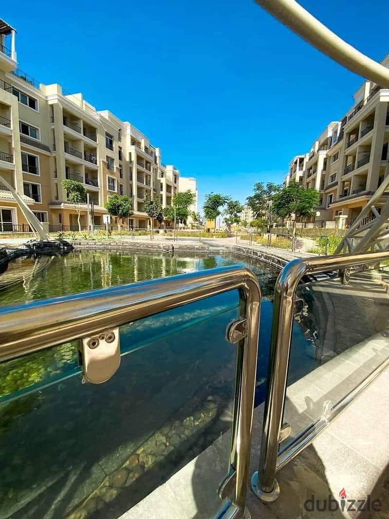 Own an apartment with the most beautiful view and a distinctive location, the compound is full of services and facilities, and it is already inhabited 0