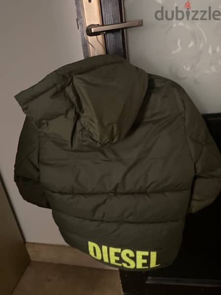 diesel olive winter jacket 100 % real and new age 12 1