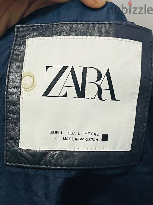 جاكت جلد طبيعي من  zara 1