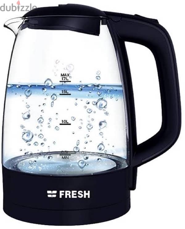 Fresh kettle كاتل غلاية فريش زجاج ضوء ازرق 1