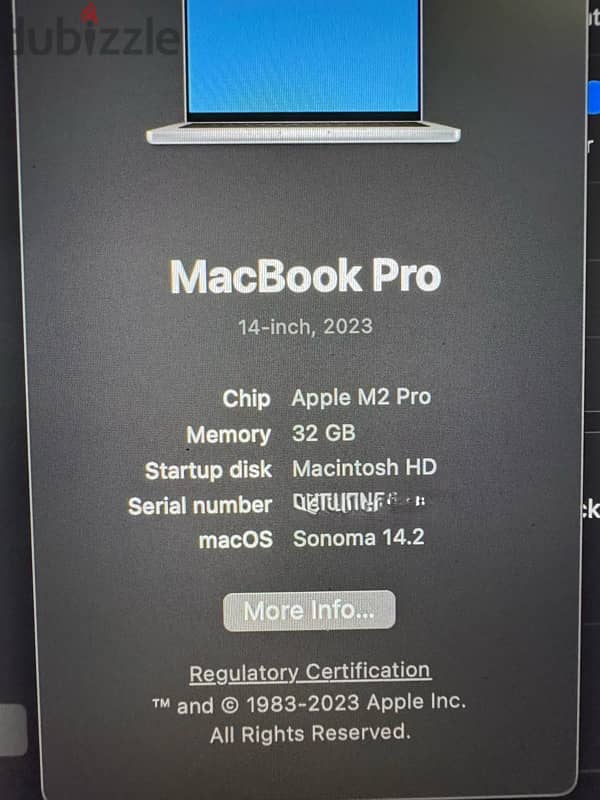 Macbook Pro M2 Pro - 14 Inch - 32GB ram - 1TB storage 2