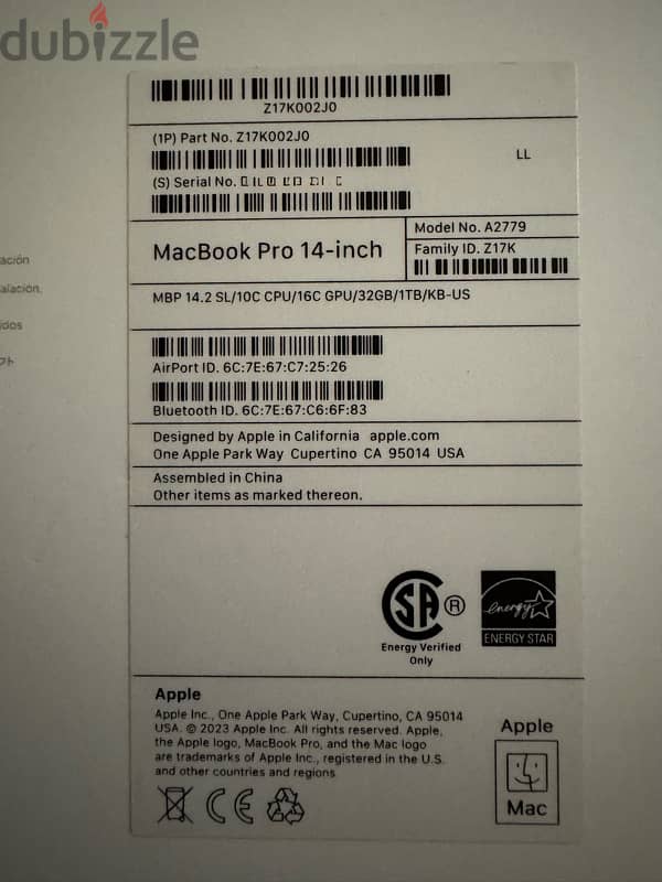 Macbook Pro M2 Pro - 14 Inch - 32GB ram - 1TB storage 3