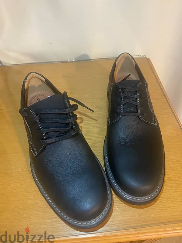 Clark’s black  leather shoes 1