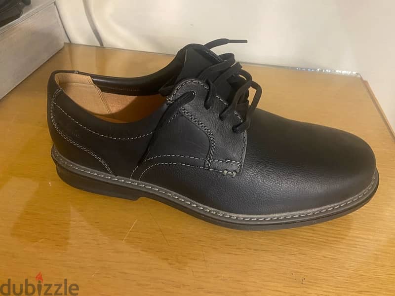 Clark’s black  leather shoes 2