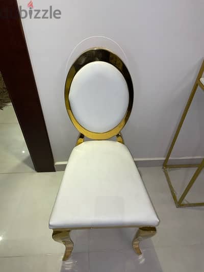 Gold and White Chair