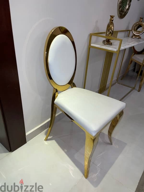 Gold and White Chair 1