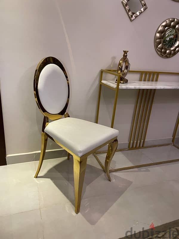 Gold and White Chair 3