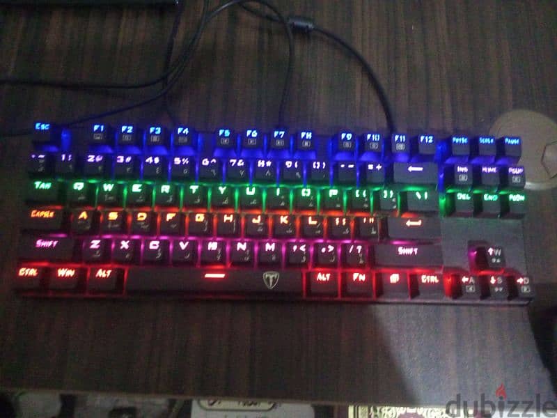 T-DAGGER TGK313 Rainbow Gaming Mechanical Keyboard Red Switch 0